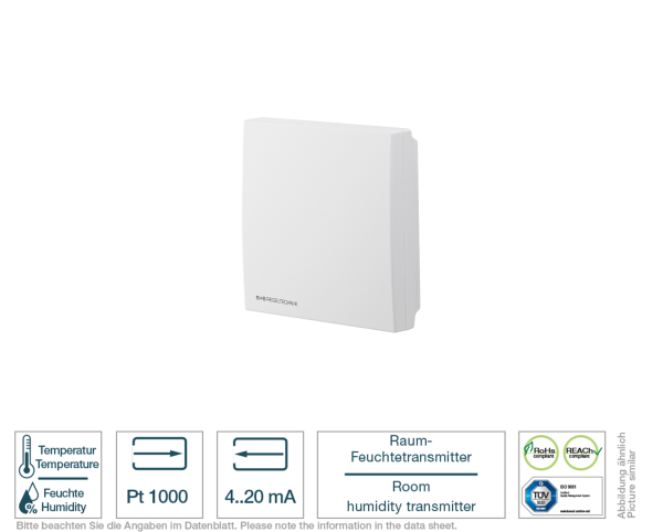 Raum-Feuchtetransmitter 4-20 mA Vorderansicht 2