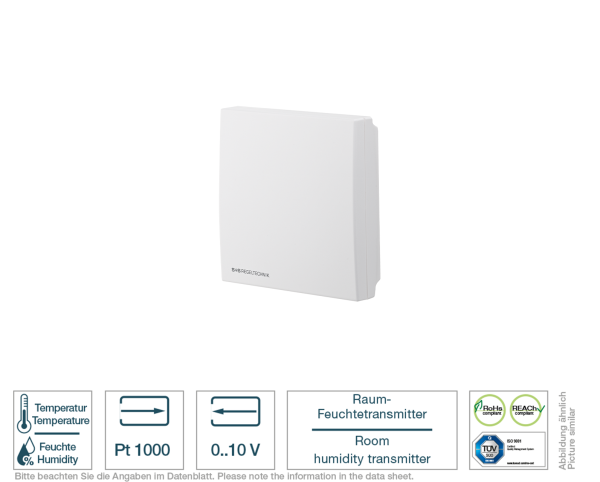 Raum-Feuchtetransmitter 0-10 V Vorderansicht 2